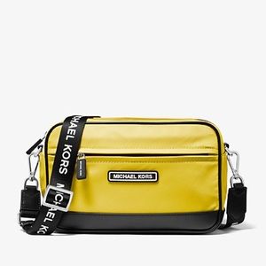 Michael Kors Yellow Nylon Large Camera / Crossbody Bag